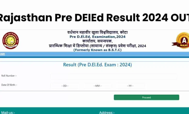 Rajasthan Pre-DElEd Result 2024